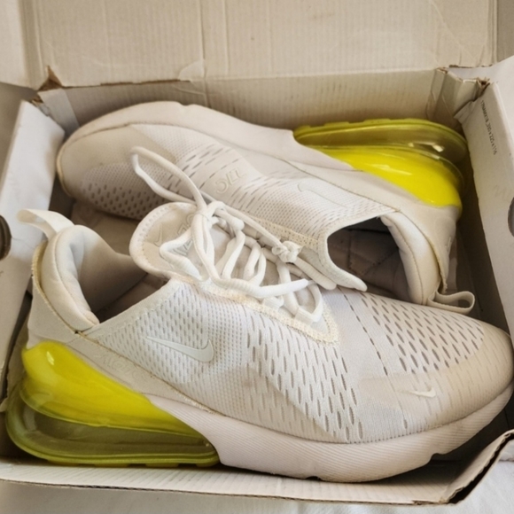 Nike Air Max 270 in a clean white/Volt colorway